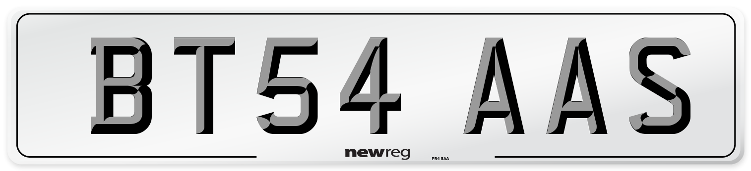 BT54 AAS Number Plate from New Reg